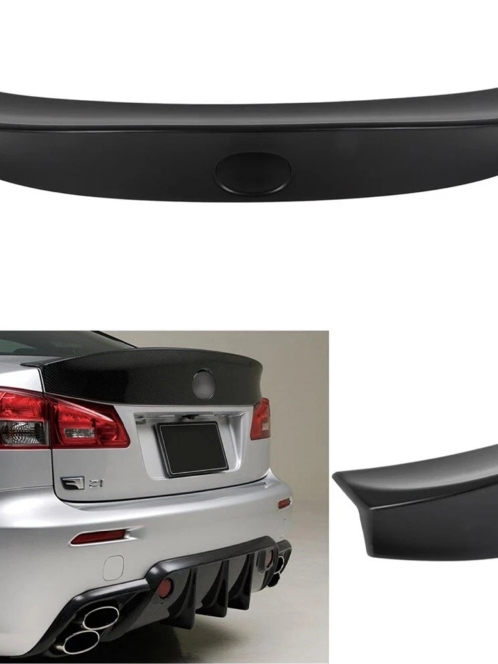 W Style Rear Trunk Spoiler for 2006-2013 2IS LEXUS IS250 IS350 ISF Matte Black